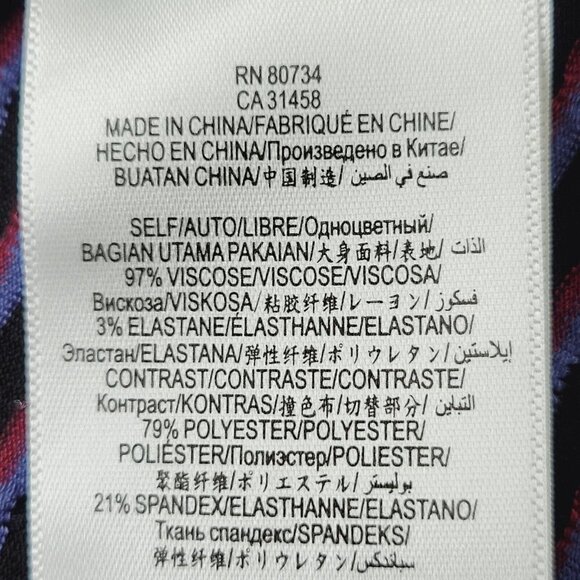 BCBGMaxAzria Jasmyne Skater Dress Size S Cap Sleeve V Neck Stretch Colorful - Picture 7 of 11